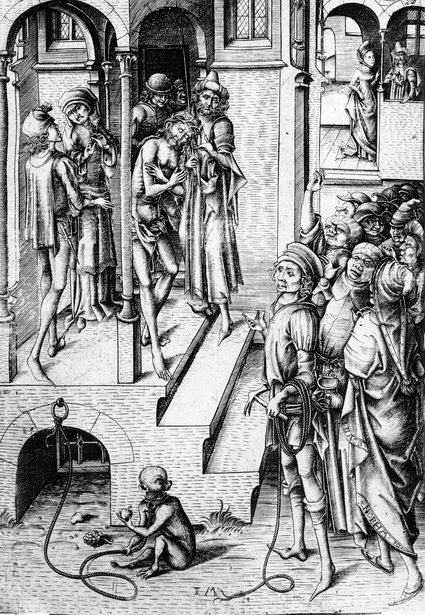 Cristo mostrado ao povo, c.1475-85 de Israhel van Meckenem the younger