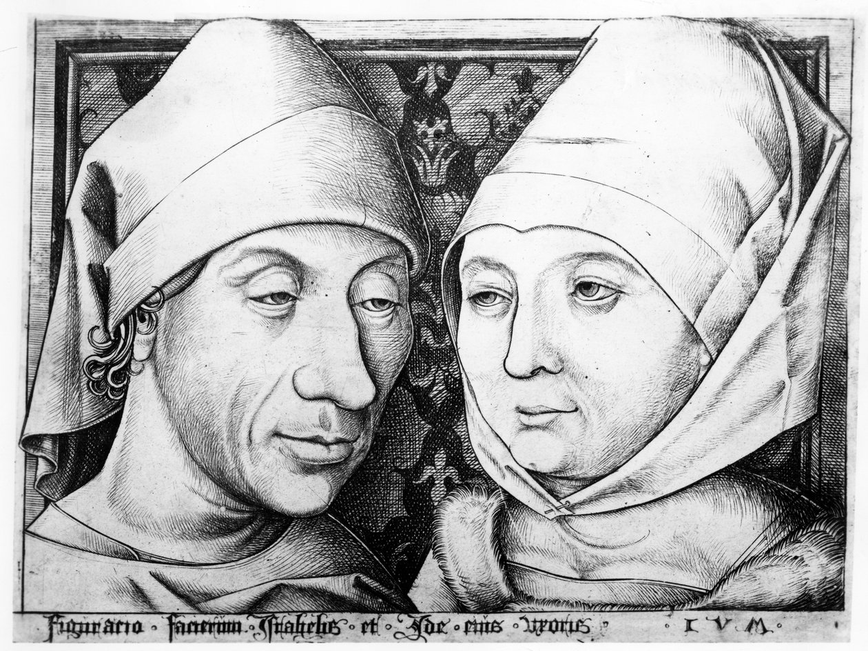 Retrato de Israhel van Meckenem e sua esposa Ida, c.1490 de Israhel van Meckenem the younger