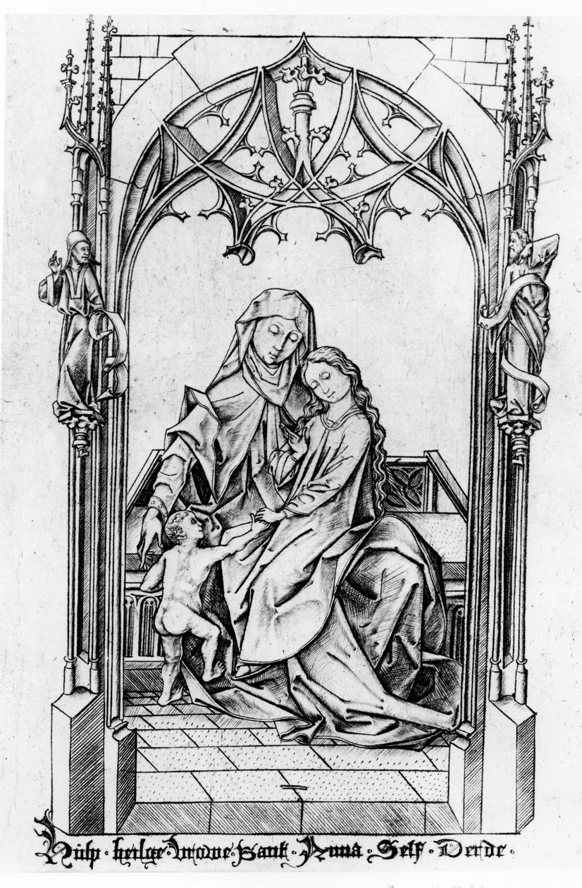 Santa Ana com Maria e o Menino, c.1465-1500 de Israhel van Meckenem the younger