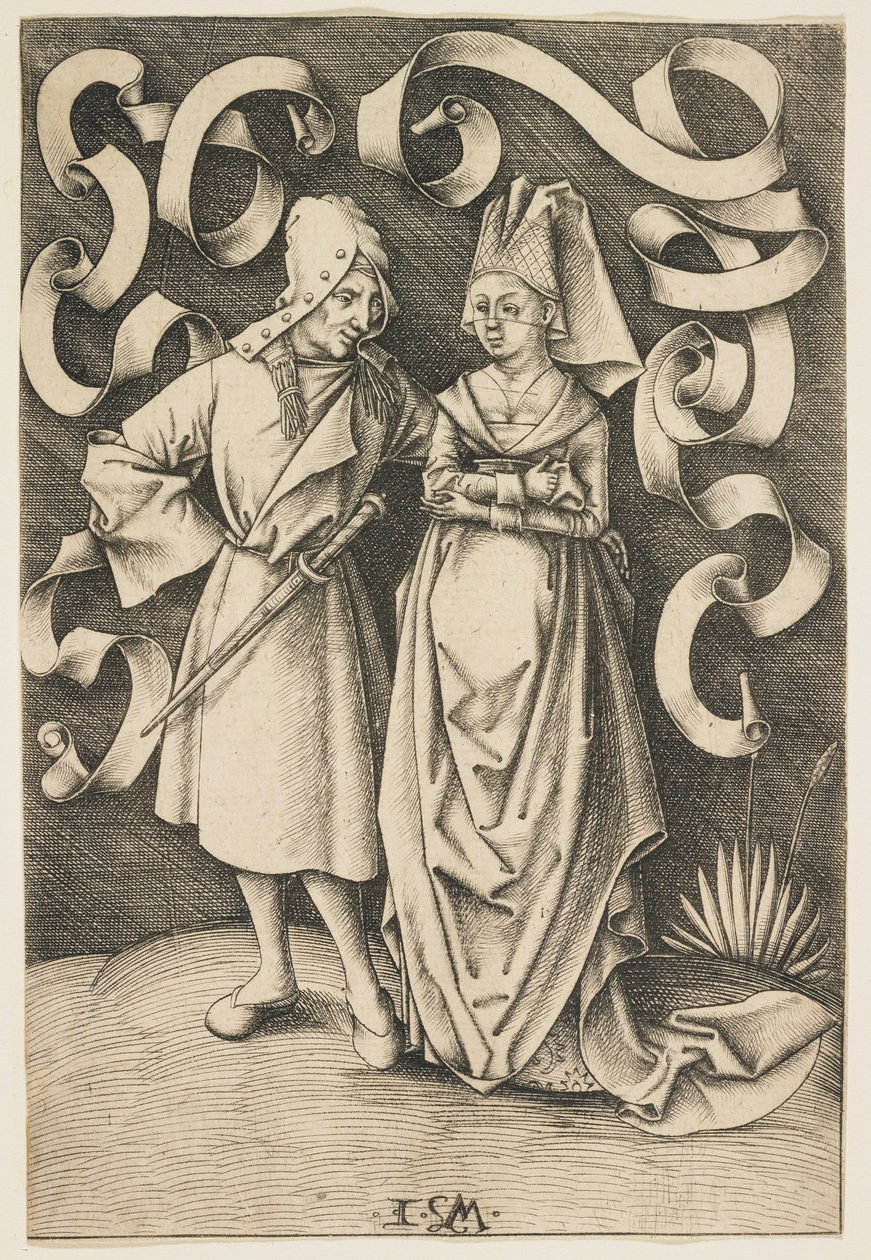 O casal dissimilar, c. 1495-1497 de Israhel van Meckenem the younger