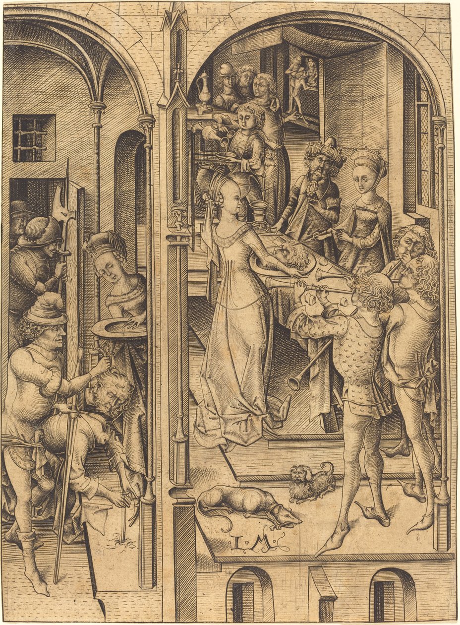 Decapitação de São João Batista, c. 1480. de Israhel van Meckenem