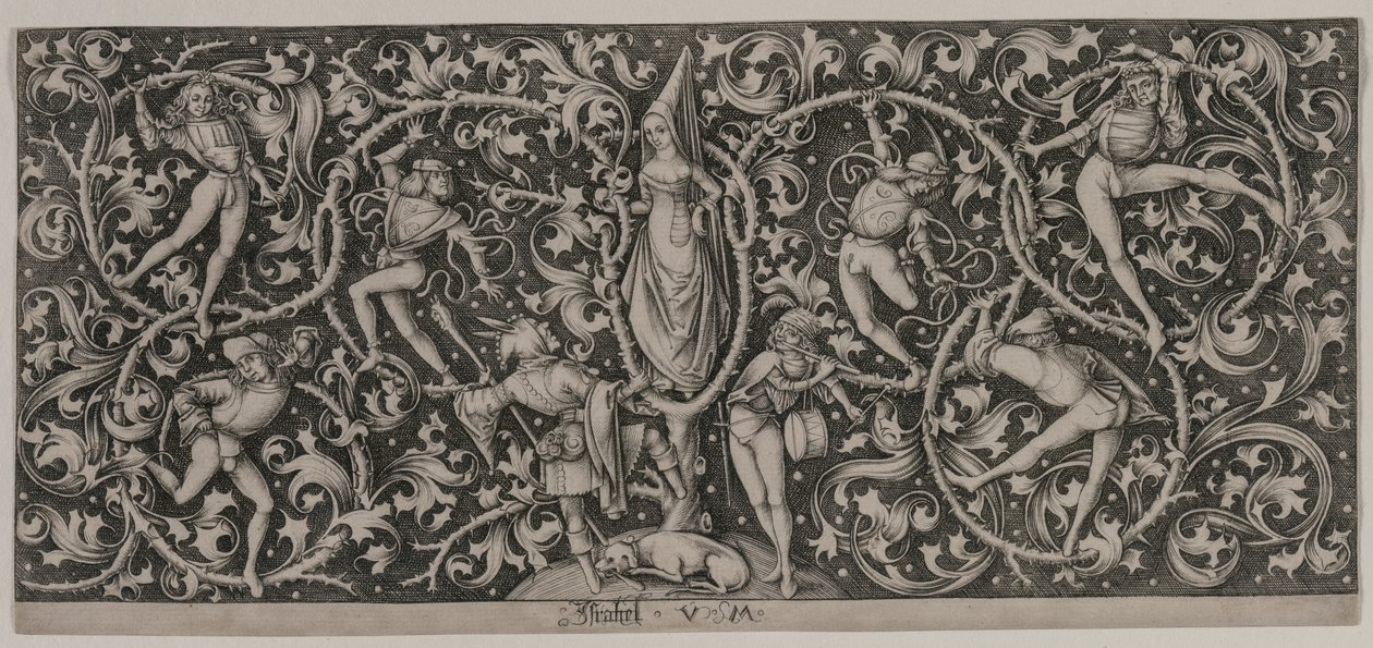 Ornamento com Dança dos Amantes de Israhel van Meckenem