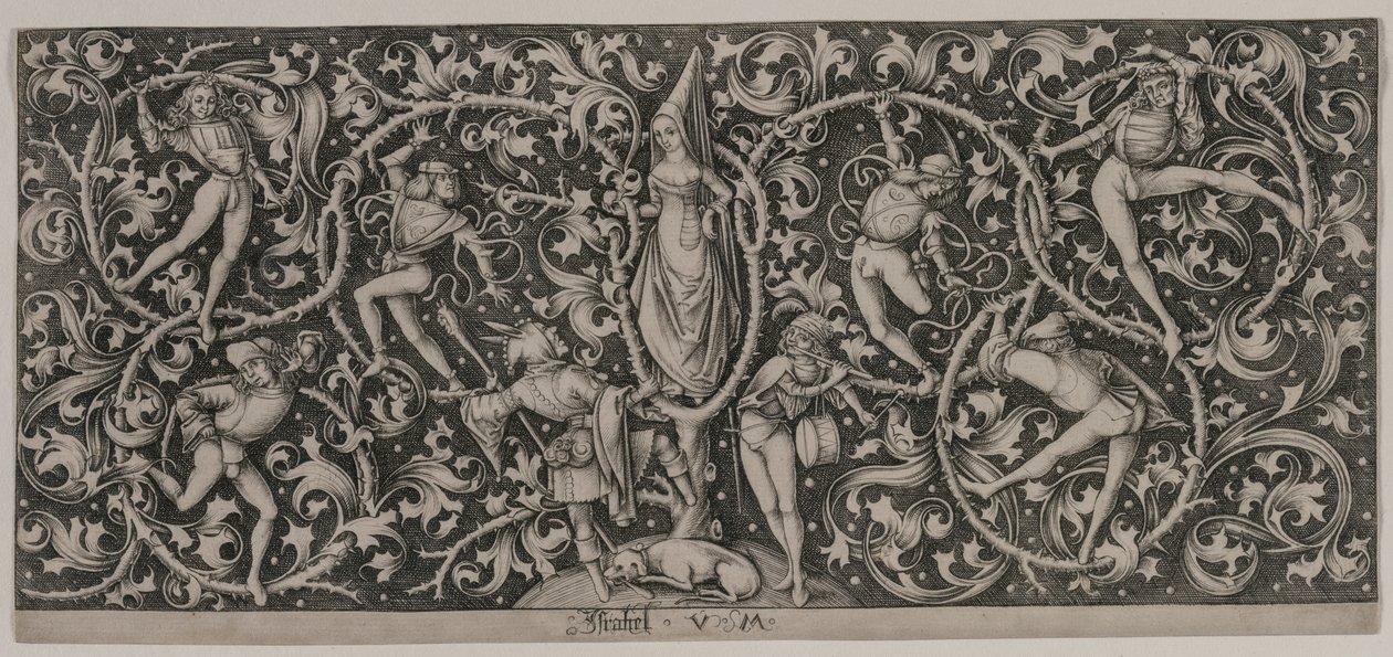 Ornamento com dança dos amantes. de Israhel van Meckenem