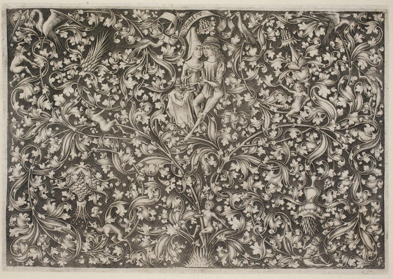 Ornamento com amantes de Israhel van Meckenem