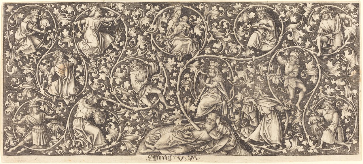 Ornamento com a Árvore de Jessé. de Israhel van Meckenem