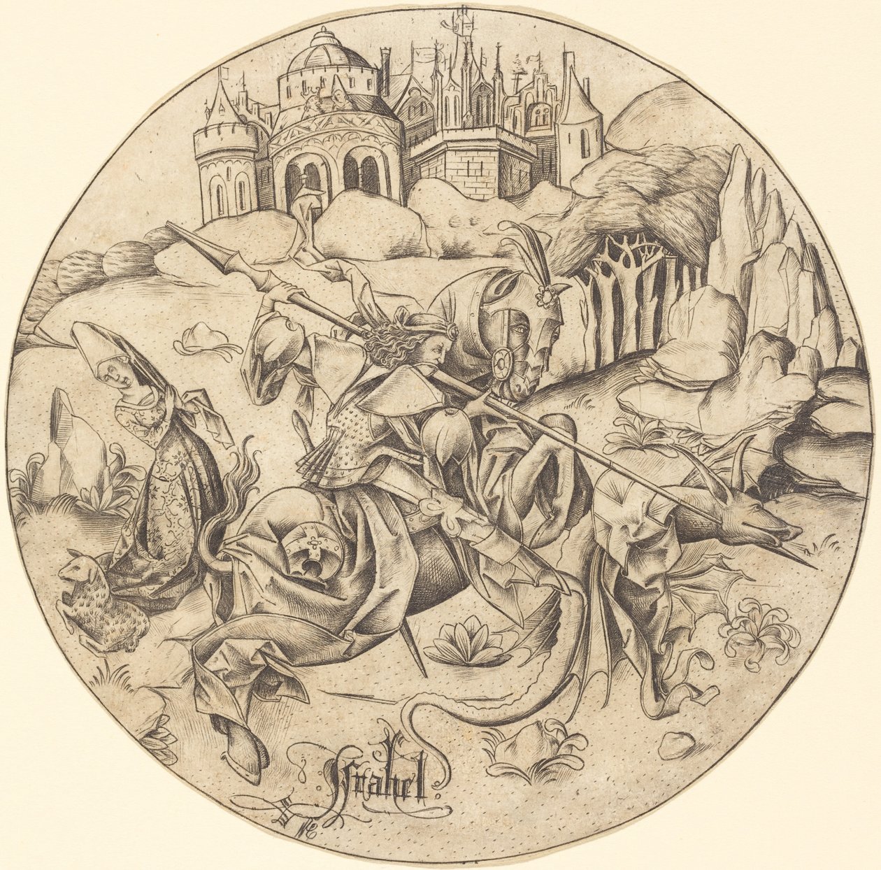 São Jorge e o Dragão de Israhel van Meckenem