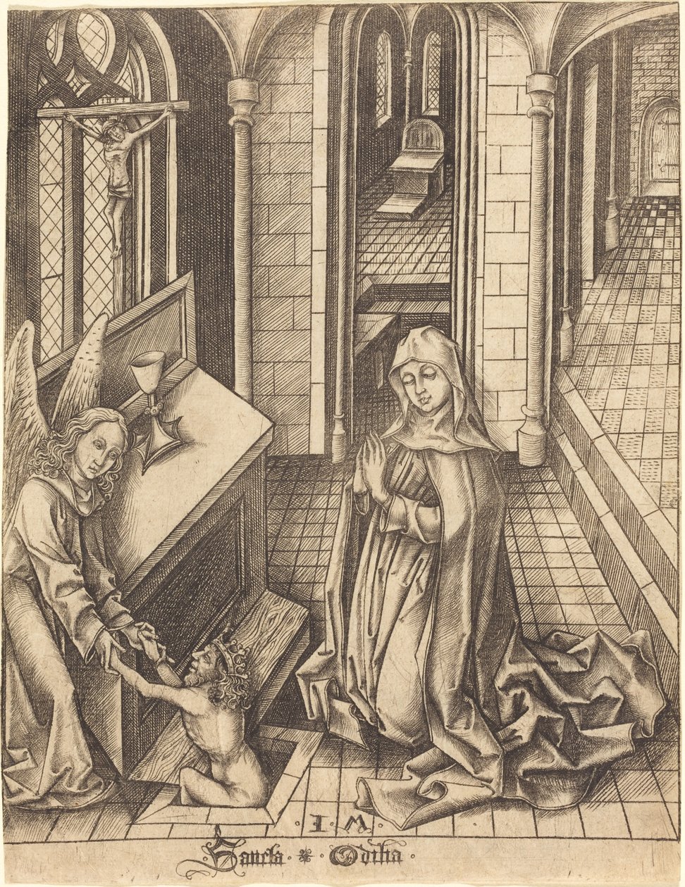 Santa Otília, c.14751480. de Israhel van Meckenem