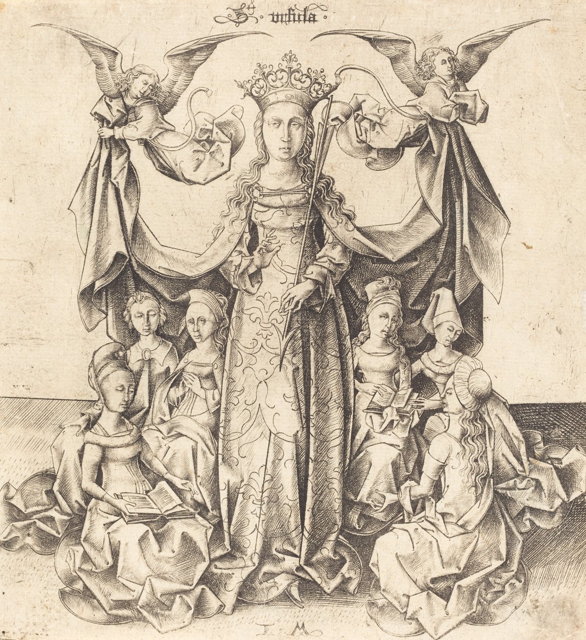 Santa Úrsula e suas donzelas, c. 14751480. de Israhel van Meckenem