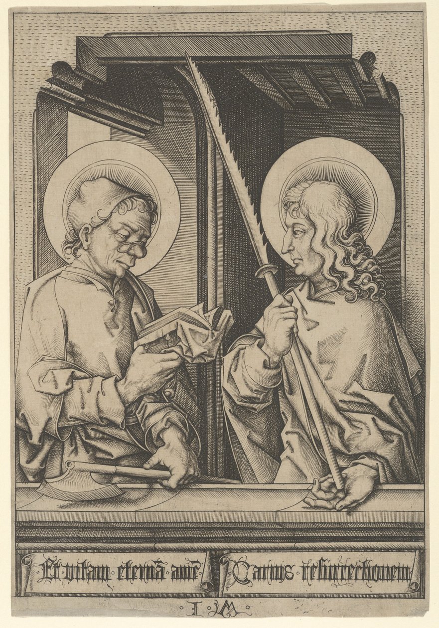 Santos Matthias e Judas Thaddaeus, de The Apostles,.n.d. de Israhel van Meckenem