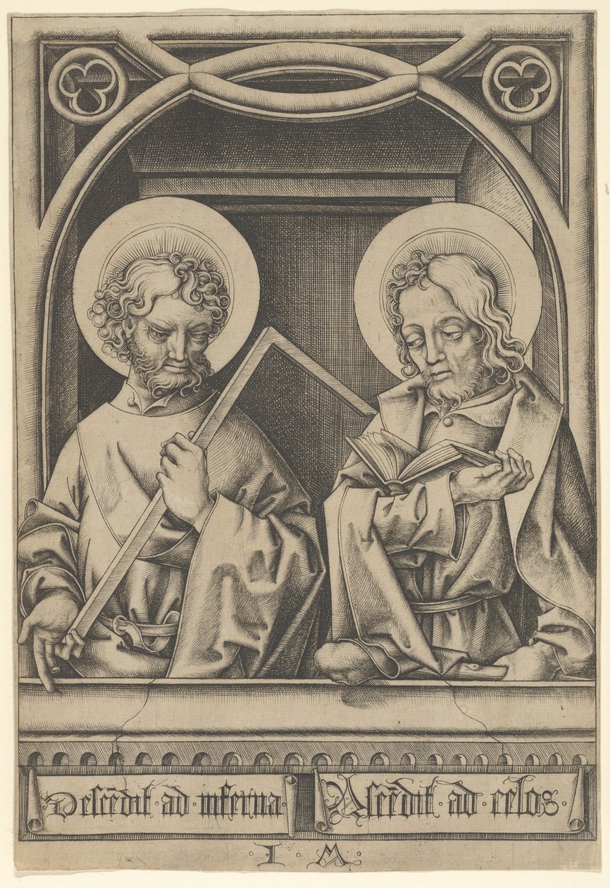 Santos Tomé e Tiago Menor, de Os Apóstolos,.n.d. de Israhel van Meckenem