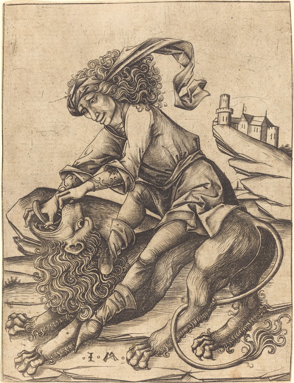 Sansão e o Leão de Israhel van Meckenem