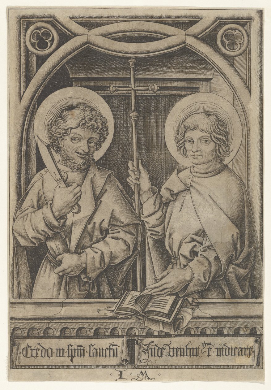 São Bartolomeu e São Filipe, de Os Apóstolos, 1435-1503. de Israhel van Meckenem