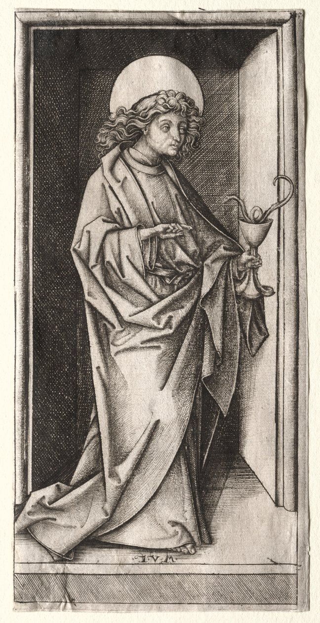 São João com serpente no cálice. de Israhel van Meckenem