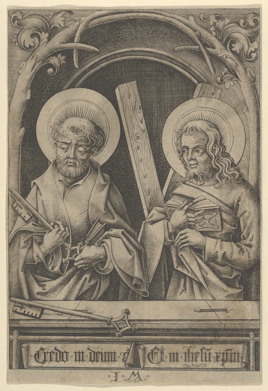 São Pedro e Santo André, dos Apóstolos. de Israhel van Meckenem