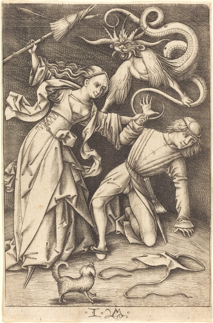 A Esposa Irritada, c. 14951503. de Israhel van Meckenem