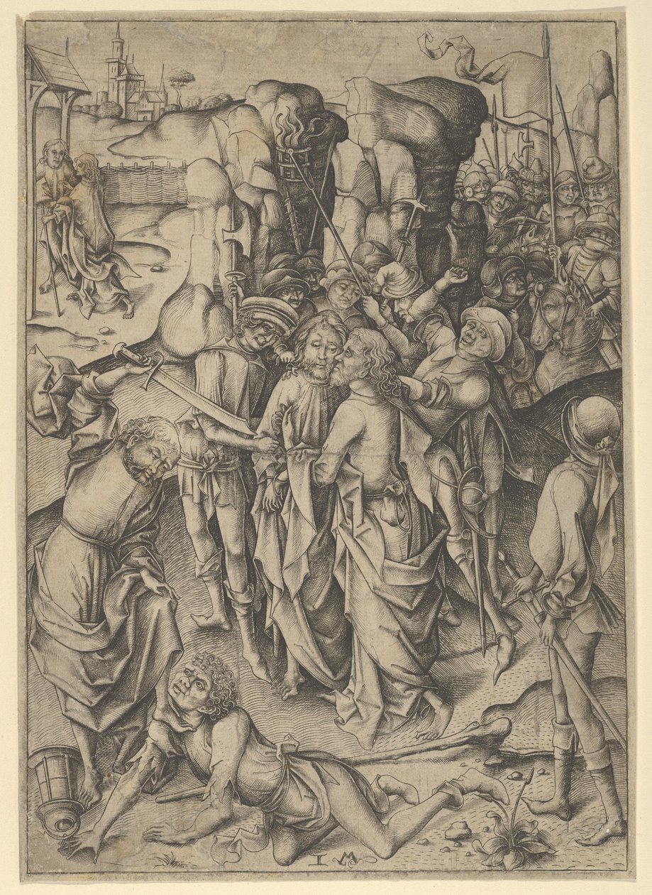 A Traição e Captura de Cristo. de Israhel van Meckenem