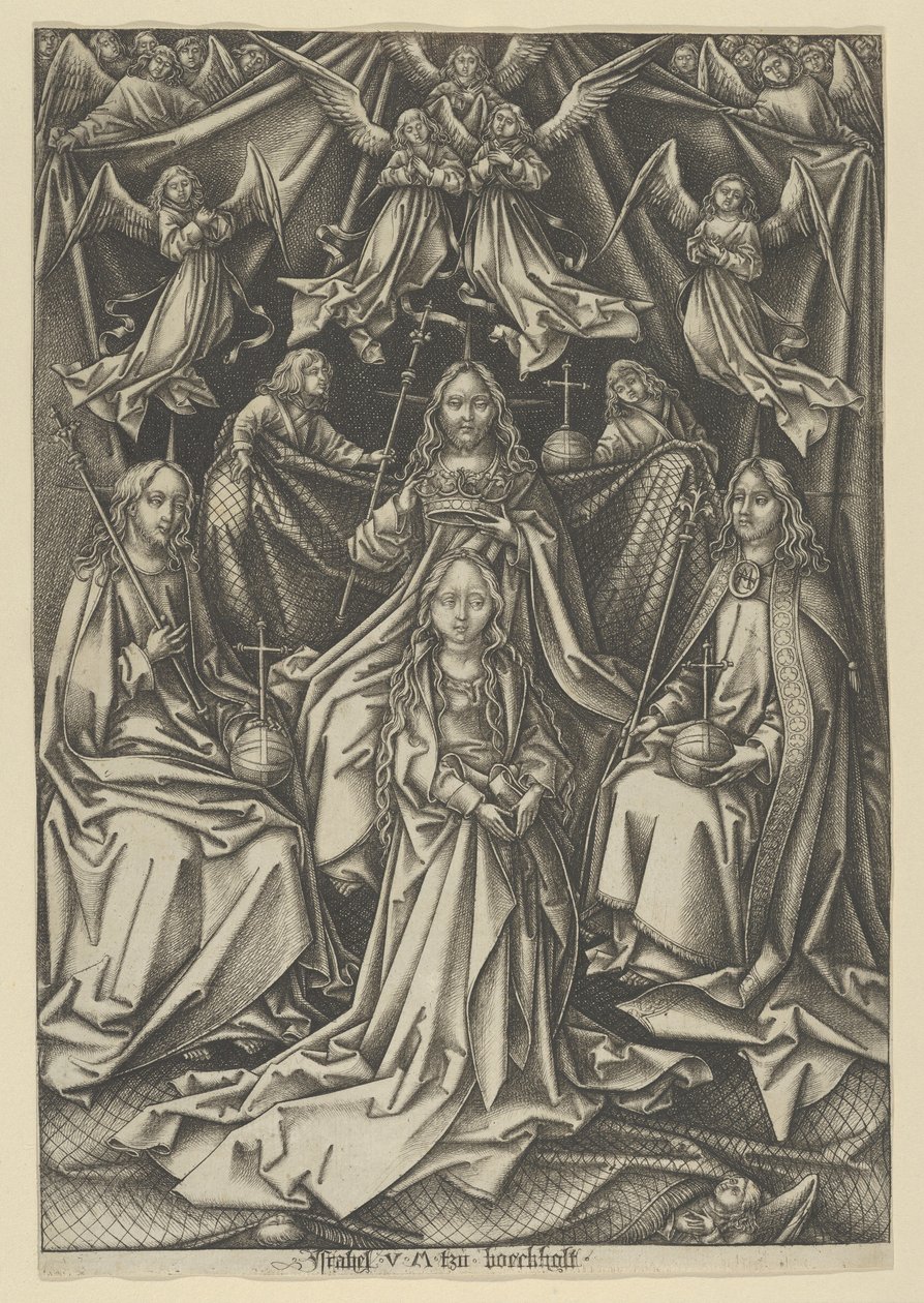A Coroação da Virgem, de A Vida da Virgem. de Israhel van Meckenem