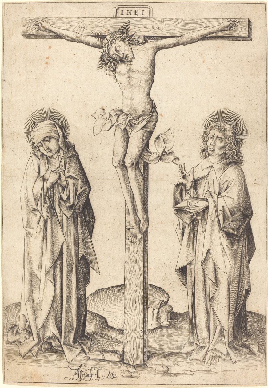 A Crucificação, c. 1480. de Israhel van Meckenem