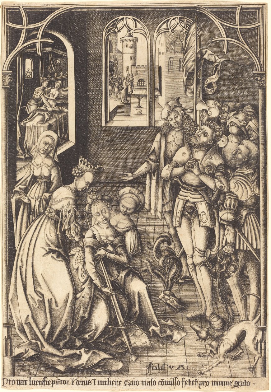 A Morte de Lucrécia, c. 15001503. de Israhel van Meckenem