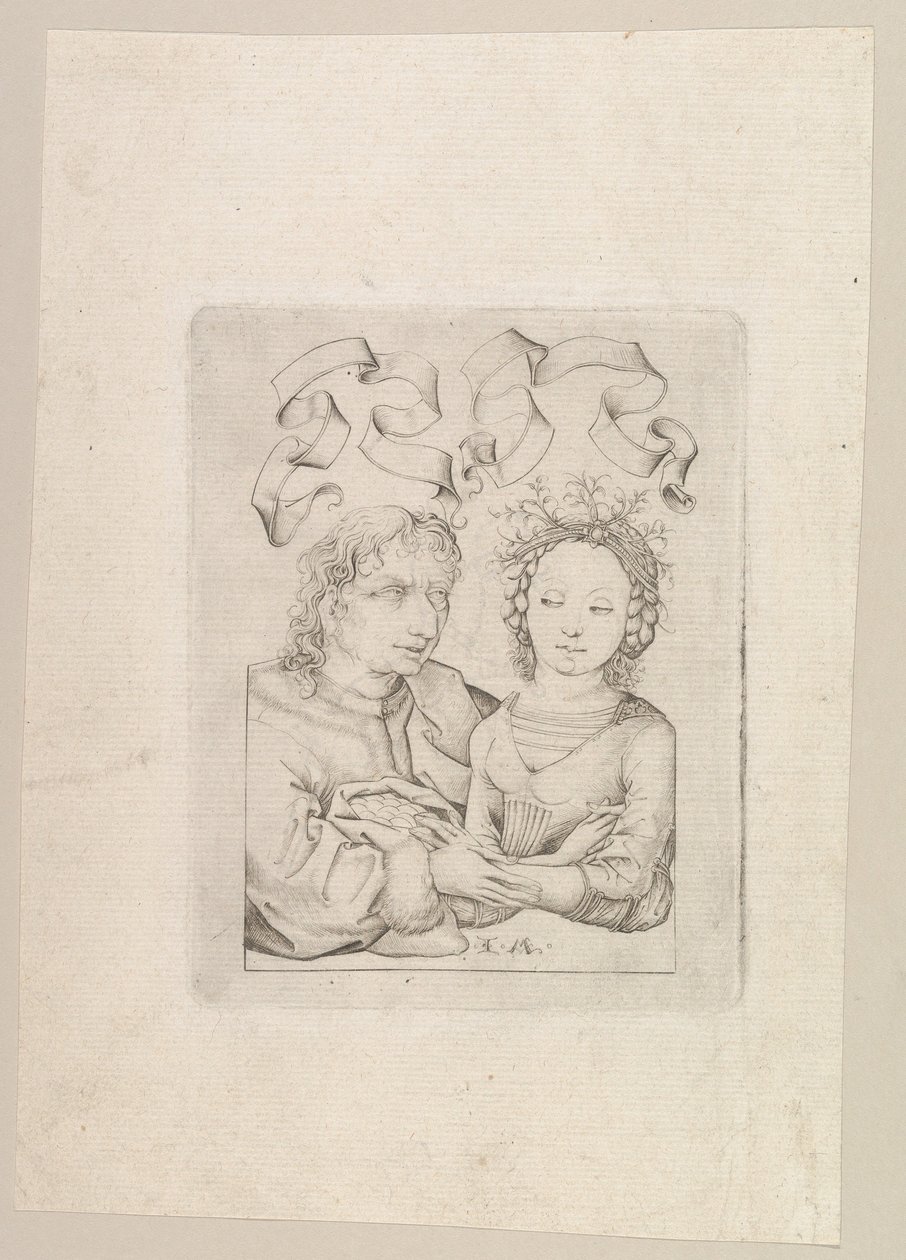 O casal mal combinado, c. 1480-90. de Israhel van Meckenem
