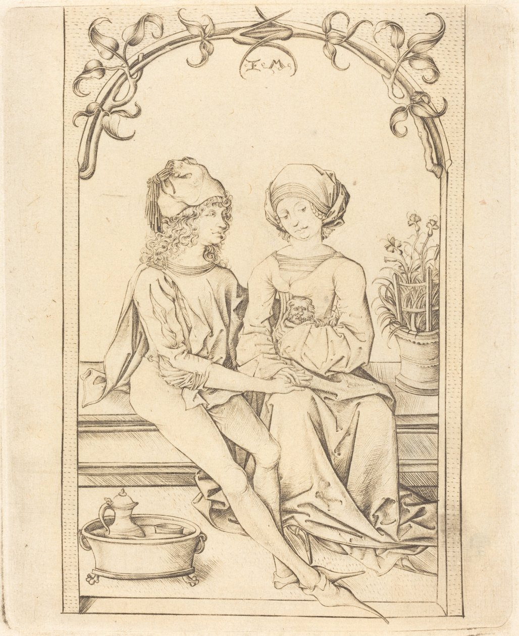 Os Amantes, c. 1490. de Israhel van Meckenem