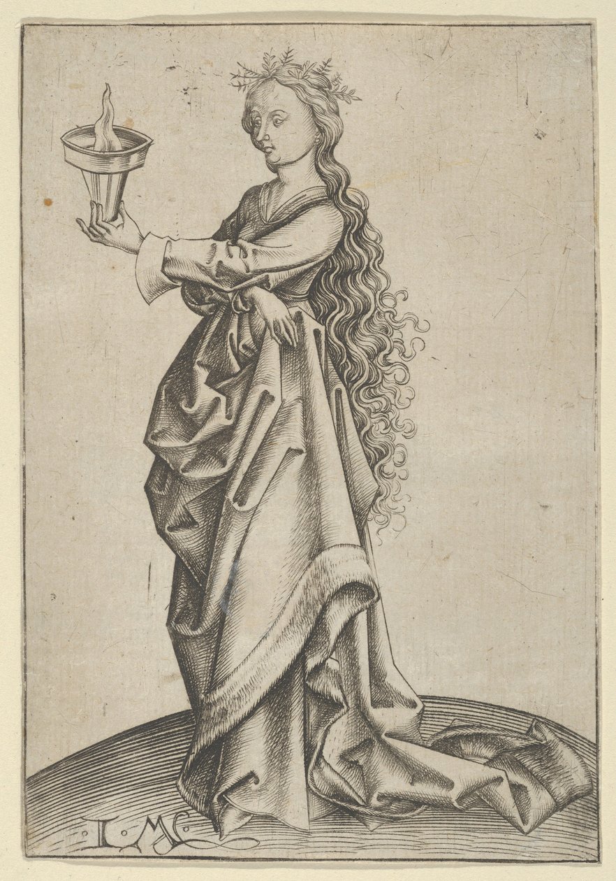 A Terceira Virgem Sábia, ca. 1450-1503. de Israhel van Meckenem