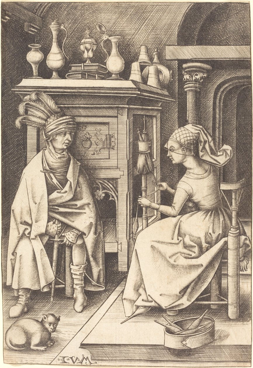 A Visita ao Spinner, c. 14951503. de Israhel van Meckenem