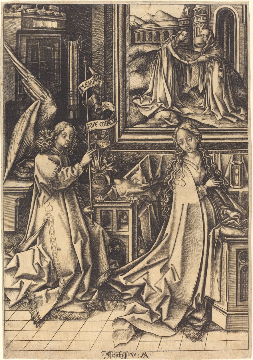 A Anunciação de Israhel van Meckenem after Hans Holbein the Elder