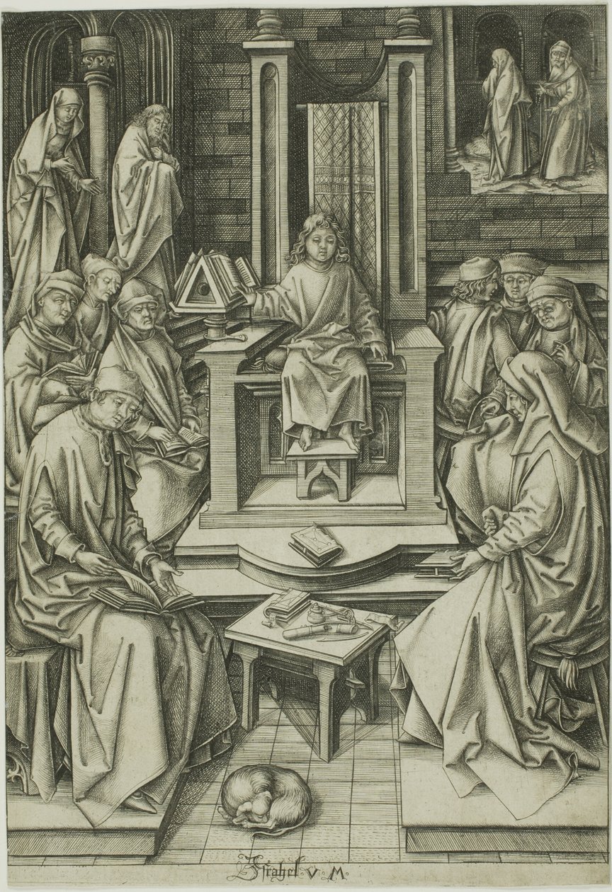 Cristo entre os médicos de Israhel van Meckenem the younger