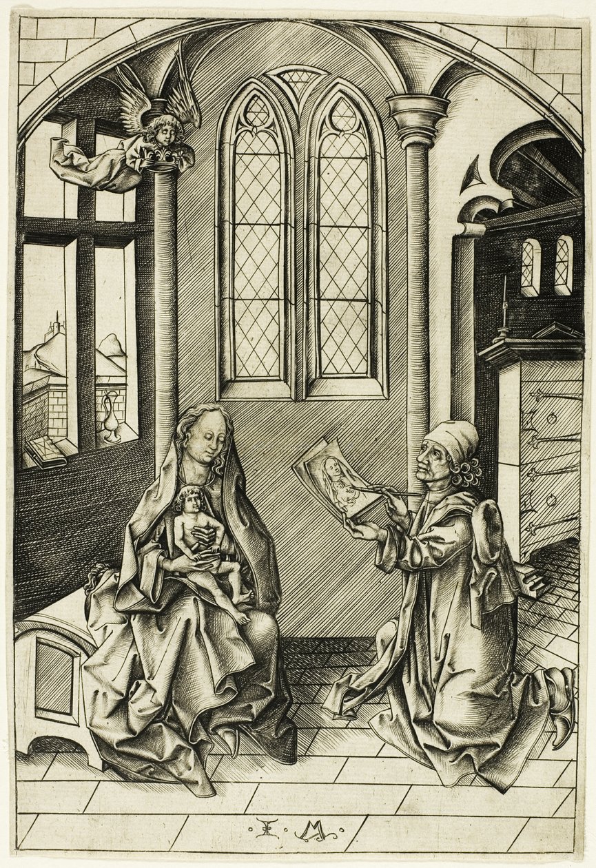São Lucas retratando a Madona de Israhel van Meckenem the younger