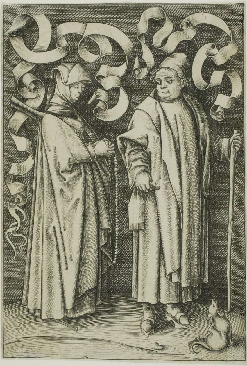 Os frequentadores da igreja de Israhel van Meckenem the younger