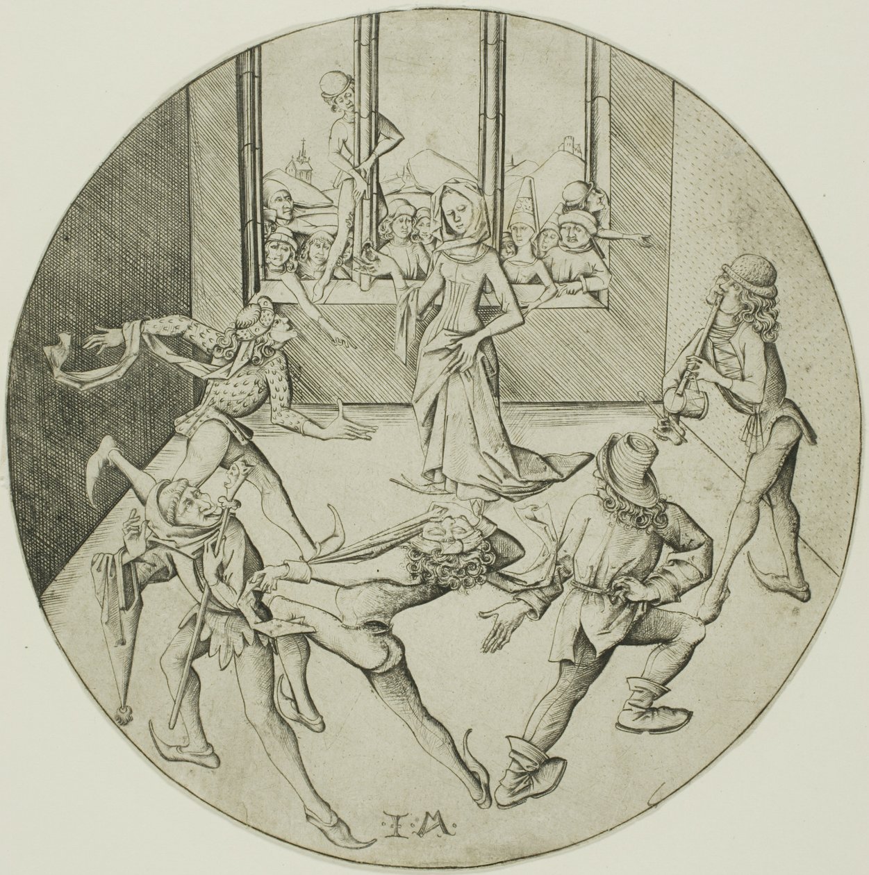 Os dançarinos de Morris de Israhel van Meckenem the younger