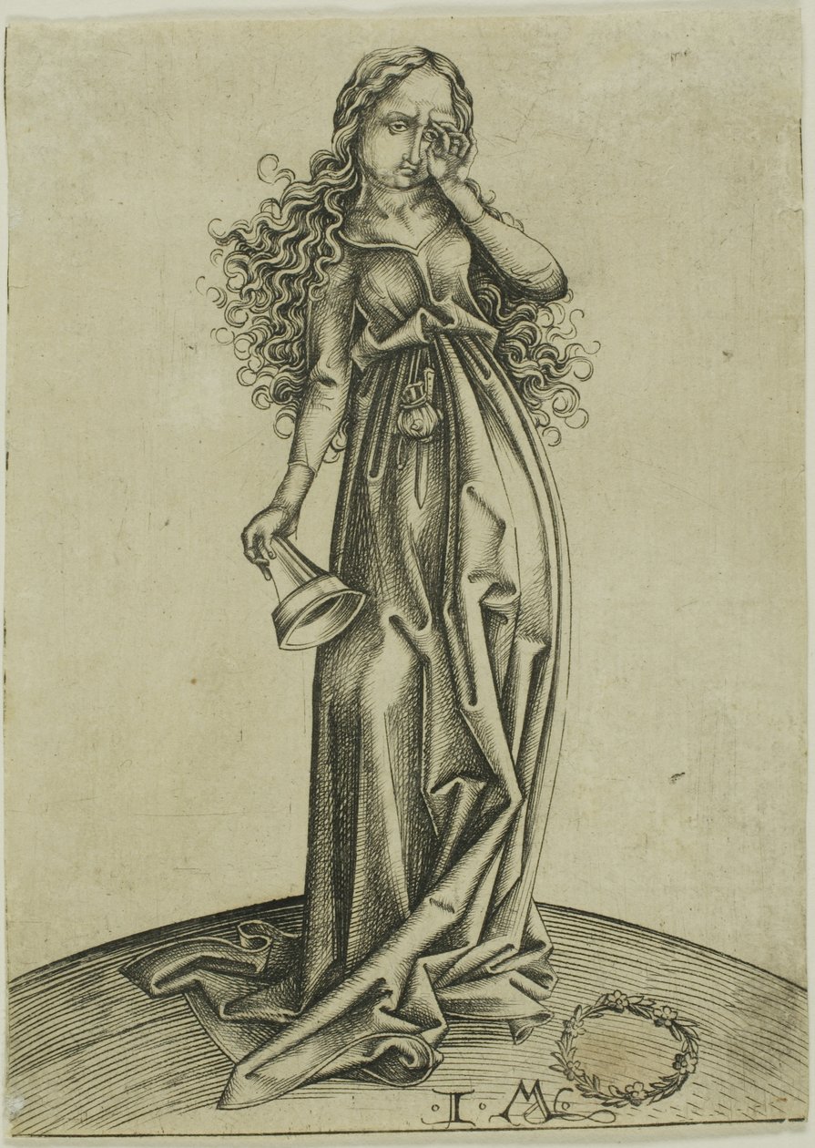 A Terceira Virgem Louca, de As Cinco Virgens Loucas de Israhel van Meckenem the younger