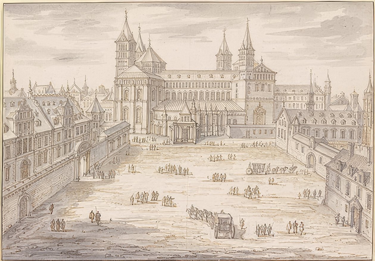Catedral de Speyer e o Palácio Episcopal. 1621 de Israël Silvestre
