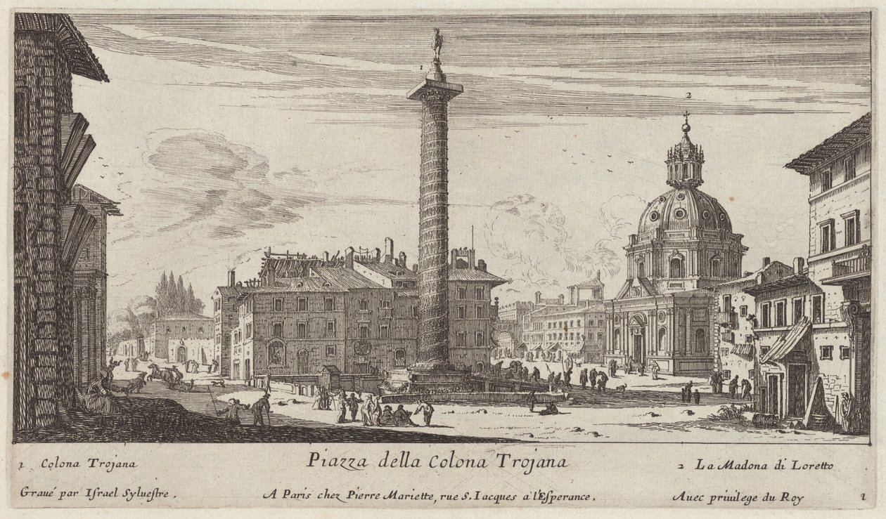 Piazza della Colonna Traiana de Israël Silvestre