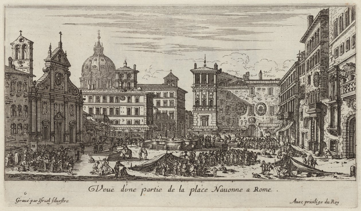 Vista de parte da Piazza Navona em Roma de Israël Silvestre