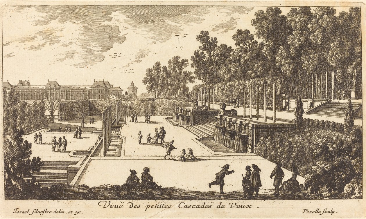 Vista das pequenas cachoeiras de Vaux de Israël Silvestre