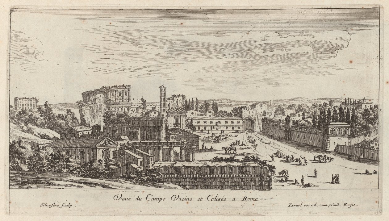 Vista do Campo Vaccino e do Coliseu em Roma de Israël Silvestre