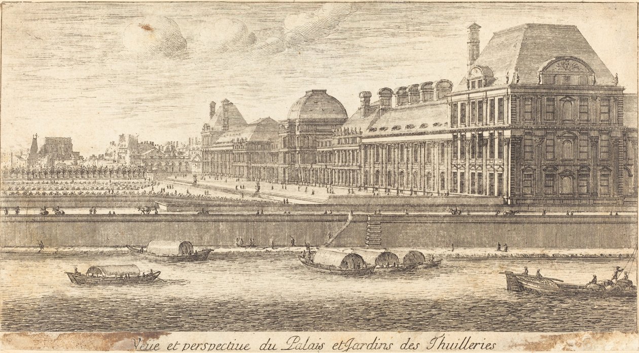 Veue e Perspective du Palais e Jardins des Tuileries de Israël Silvestre