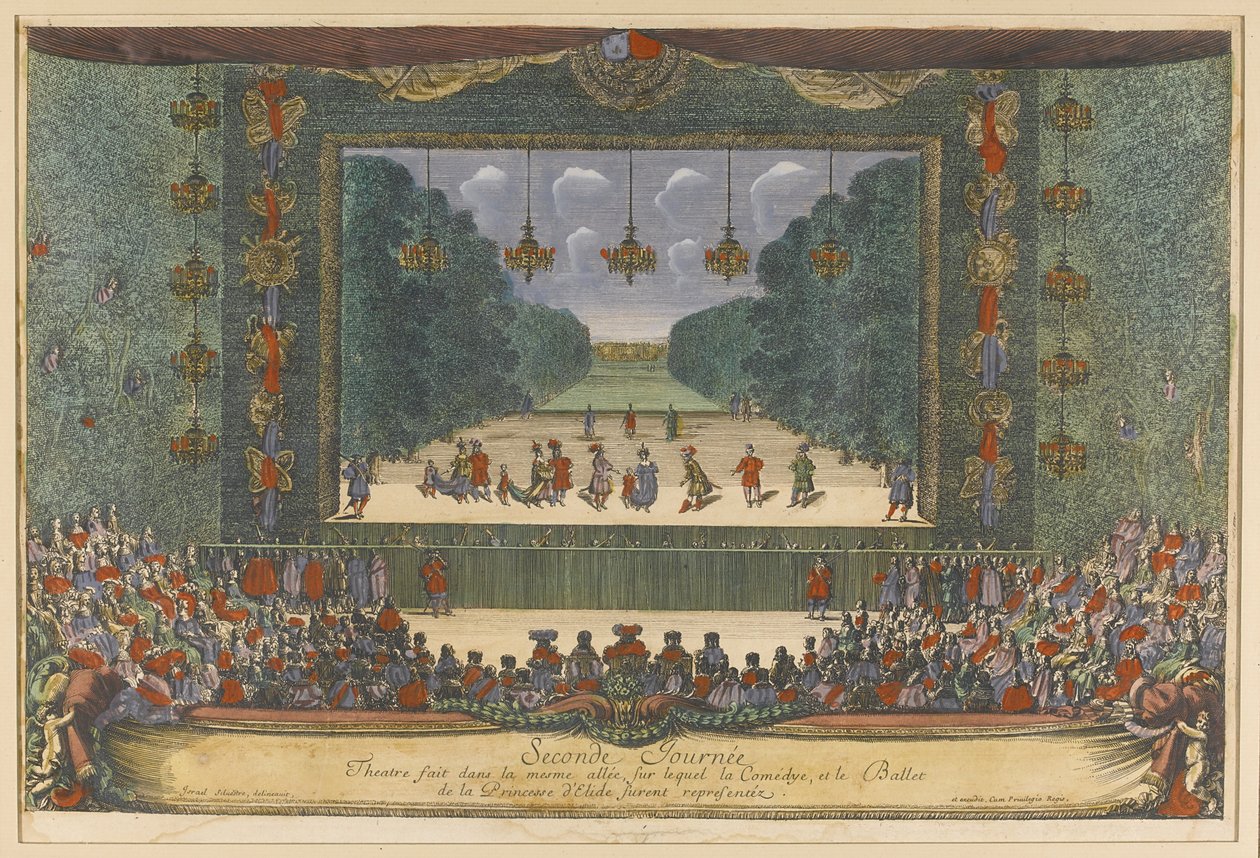 Ballet La Princesse dÉlide A princesa de Elis por Molière e Lully em Versalhes, 1664, 1673 de Israël Silvestre the Younger