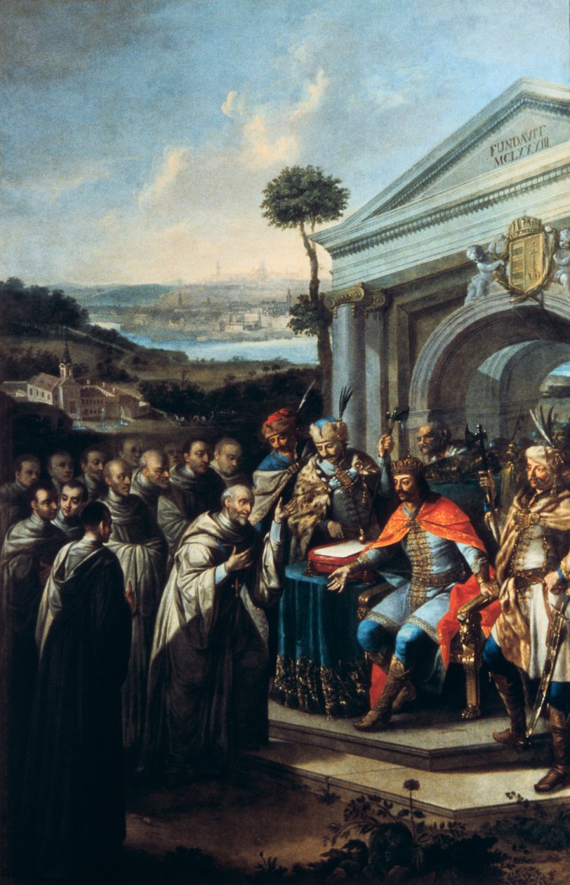 Bela III fundando o mosteiro cisterciense em Szentgotthard em 1183 1795-1 de Istvan Dorfmeister