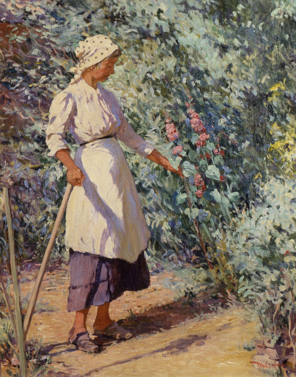 Mulher em um jardim de Istvan Mero
