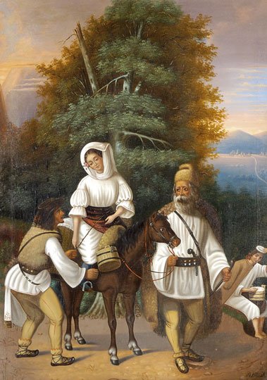 Família romena indo para a feira de István Szkicsák Klinovszky
