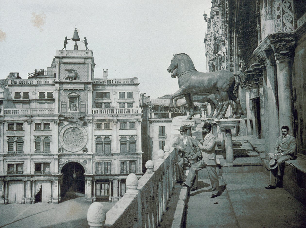A, torre clock, st, marcas, quadrado de Italian Photographer
