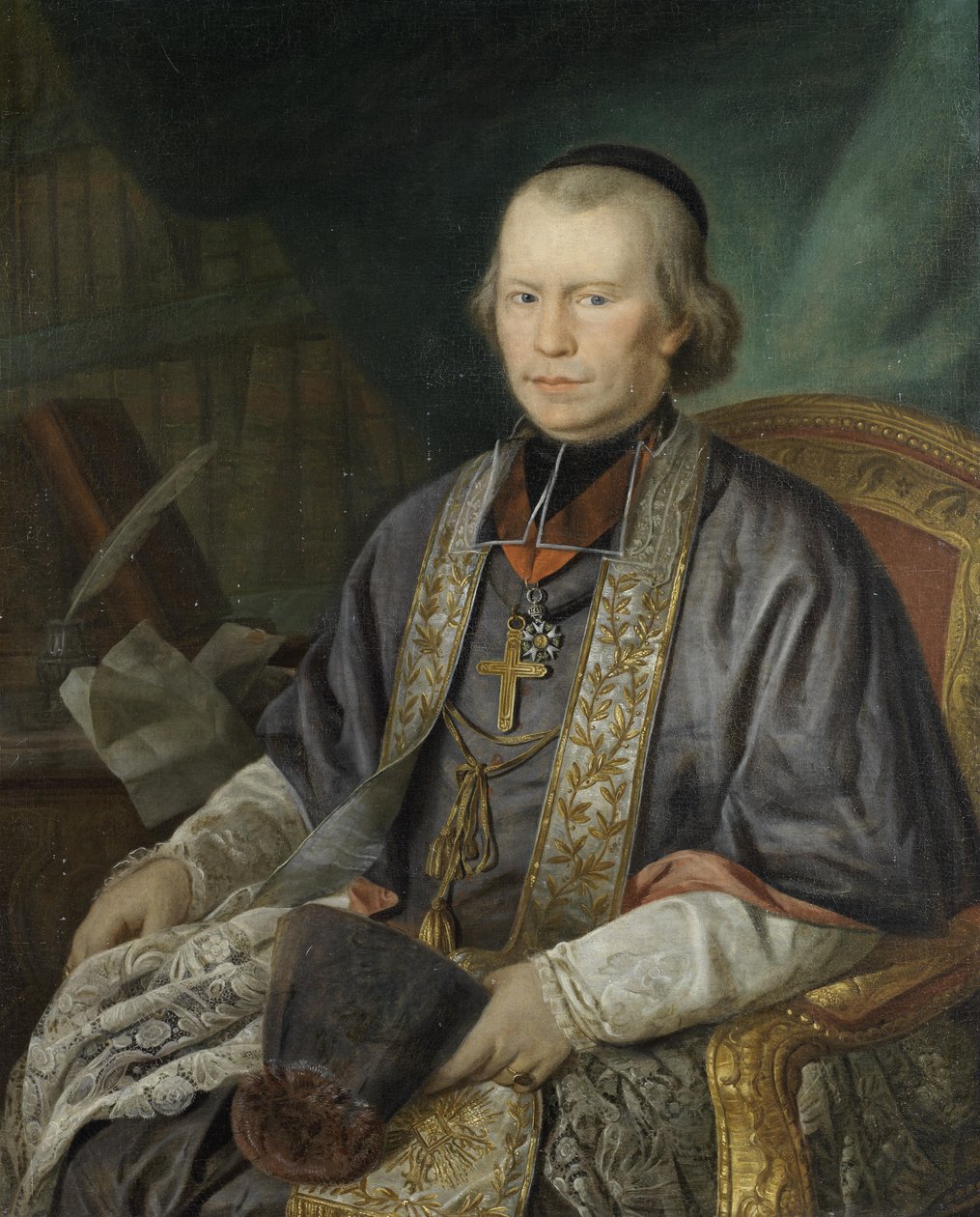 Retrato de um clérigo de Italian School