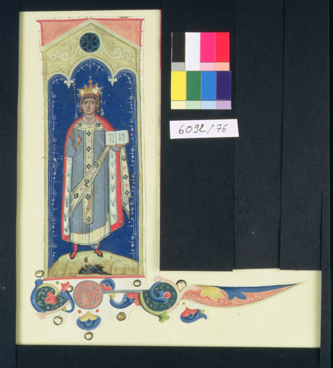 AE II 327 St. Louis (1215-70) Transportando o Cetro e a Mão da Justiça, c.1320 de Italian School