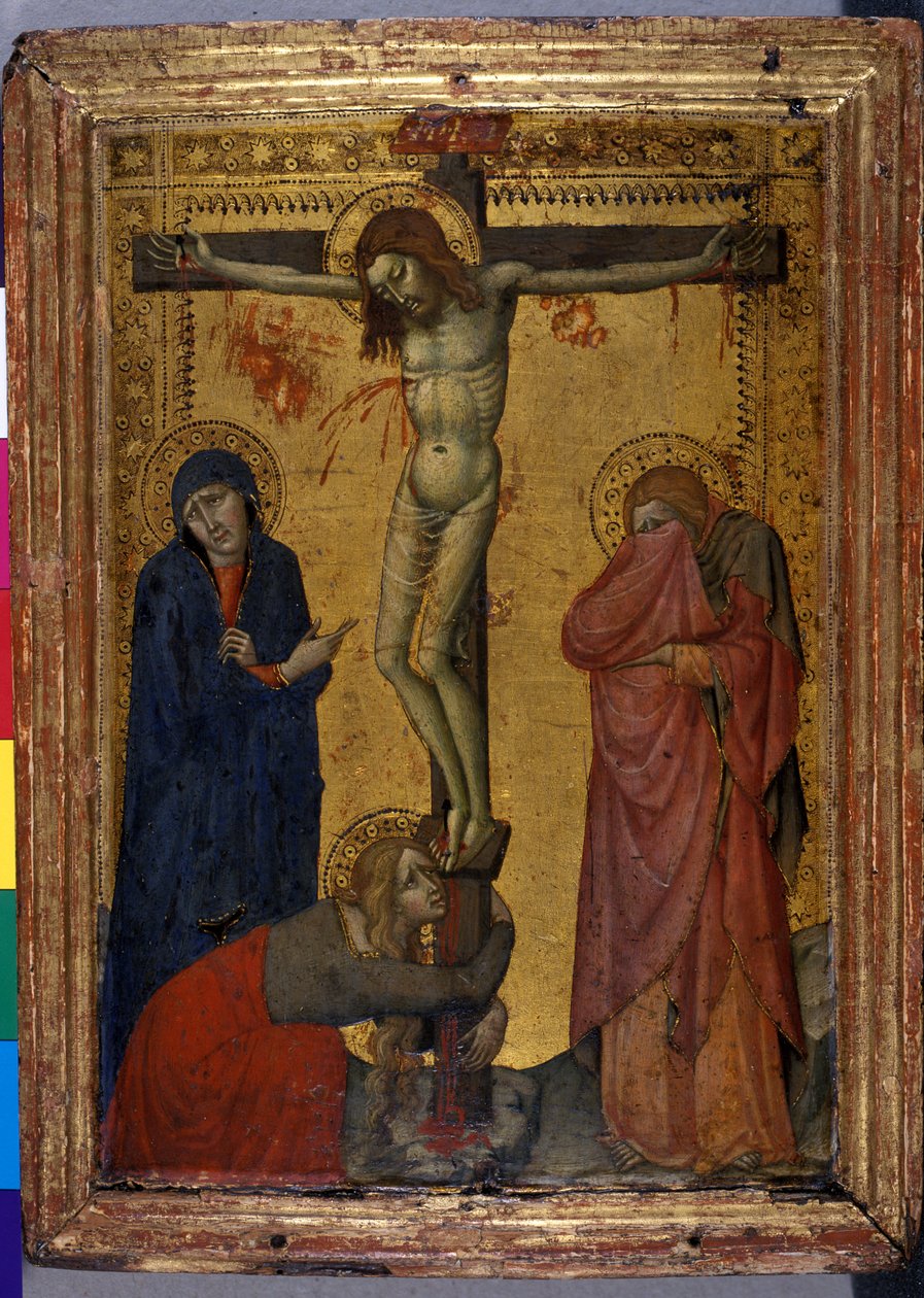 Cristo na cruz com Maria, João e Maria Madalena, c.137080 (têmpera sobre madeira) de Italian School
