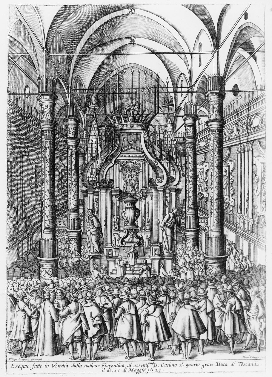 Funeral of Cosimo II deMedici, Grand Duke of Tuscany, 1621  de Italian School
