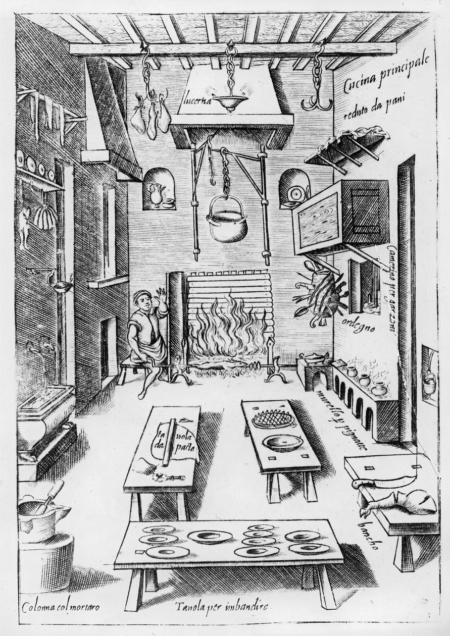 Interior da cozinha de Italian School