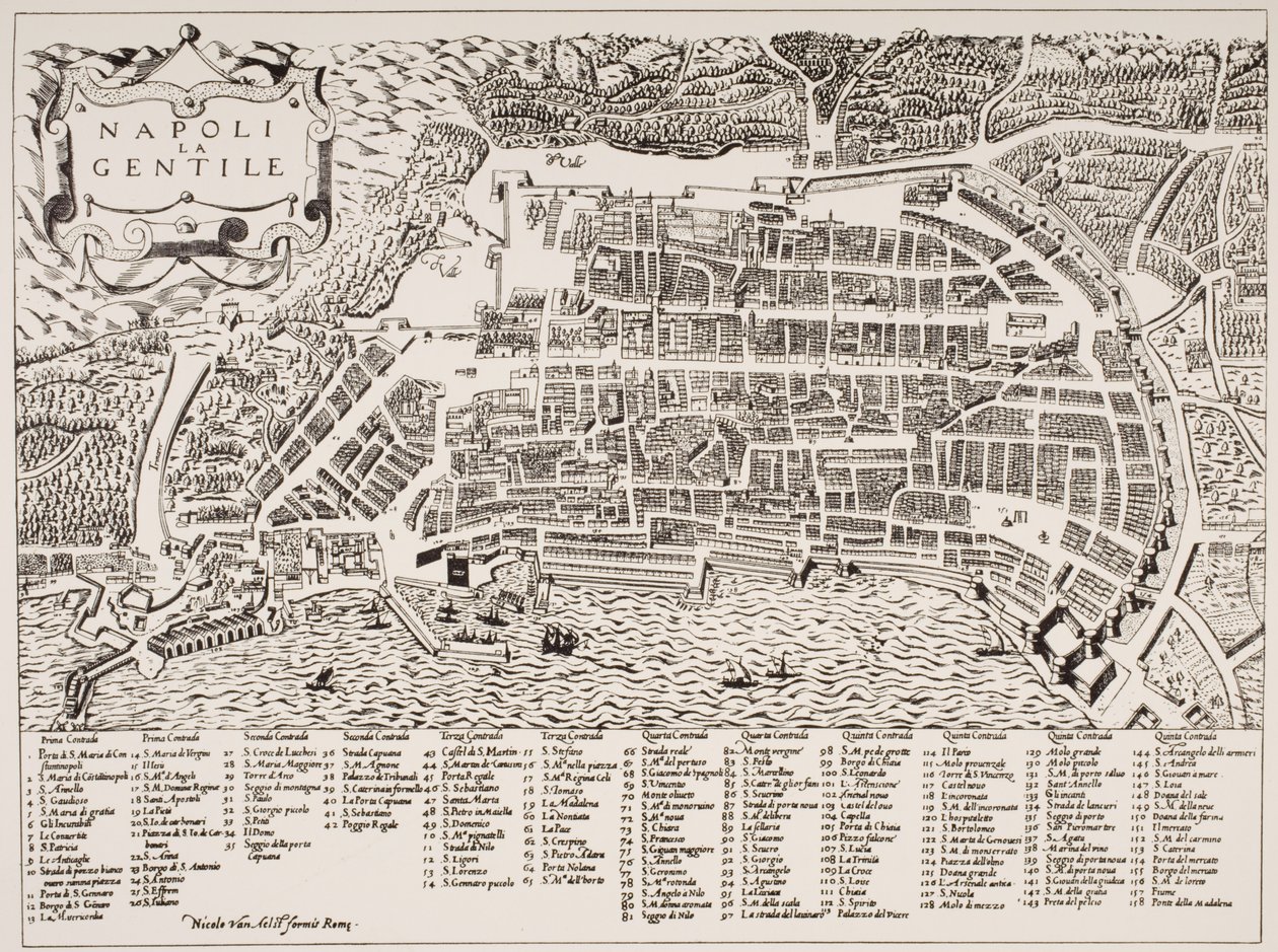 Mapa de Nápoles, c.1600 de Italian School